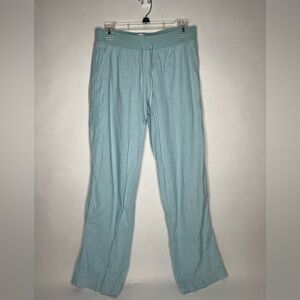 Sonoma Goods‎ For Life S Pants Linen Blend Aqua Blue 4 Beach Pool Cover Wide Leg